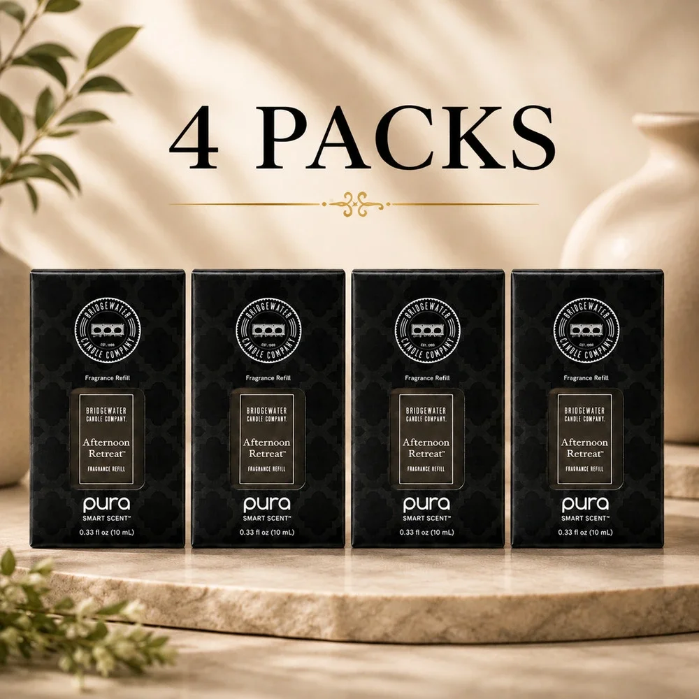 4 Pack Pura Smart Scent Bridgewater Afternoon Retreat Fragrance Refill 10ml